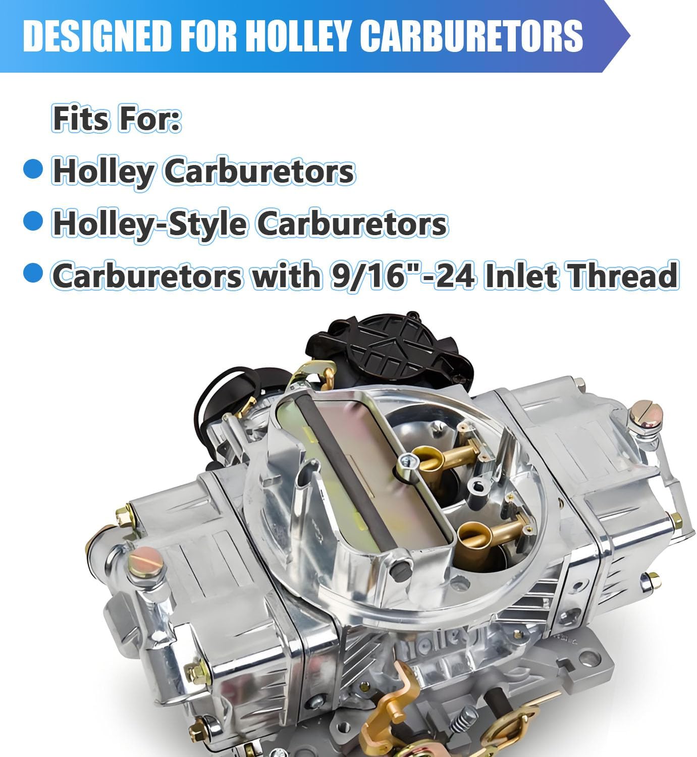 Adaptador 9/16-24 a 5/16" con púas giratorias para Holley