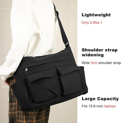 Bolso bandolera grande pana para mujer/hombre tipo hobo