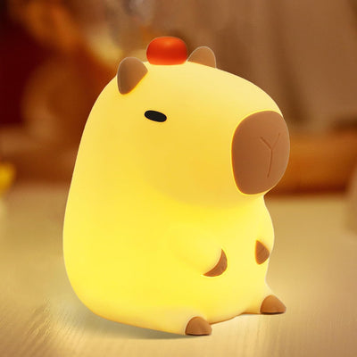 Luz Nocturna Nutria Naranja para Bebé con Sensor Táctil