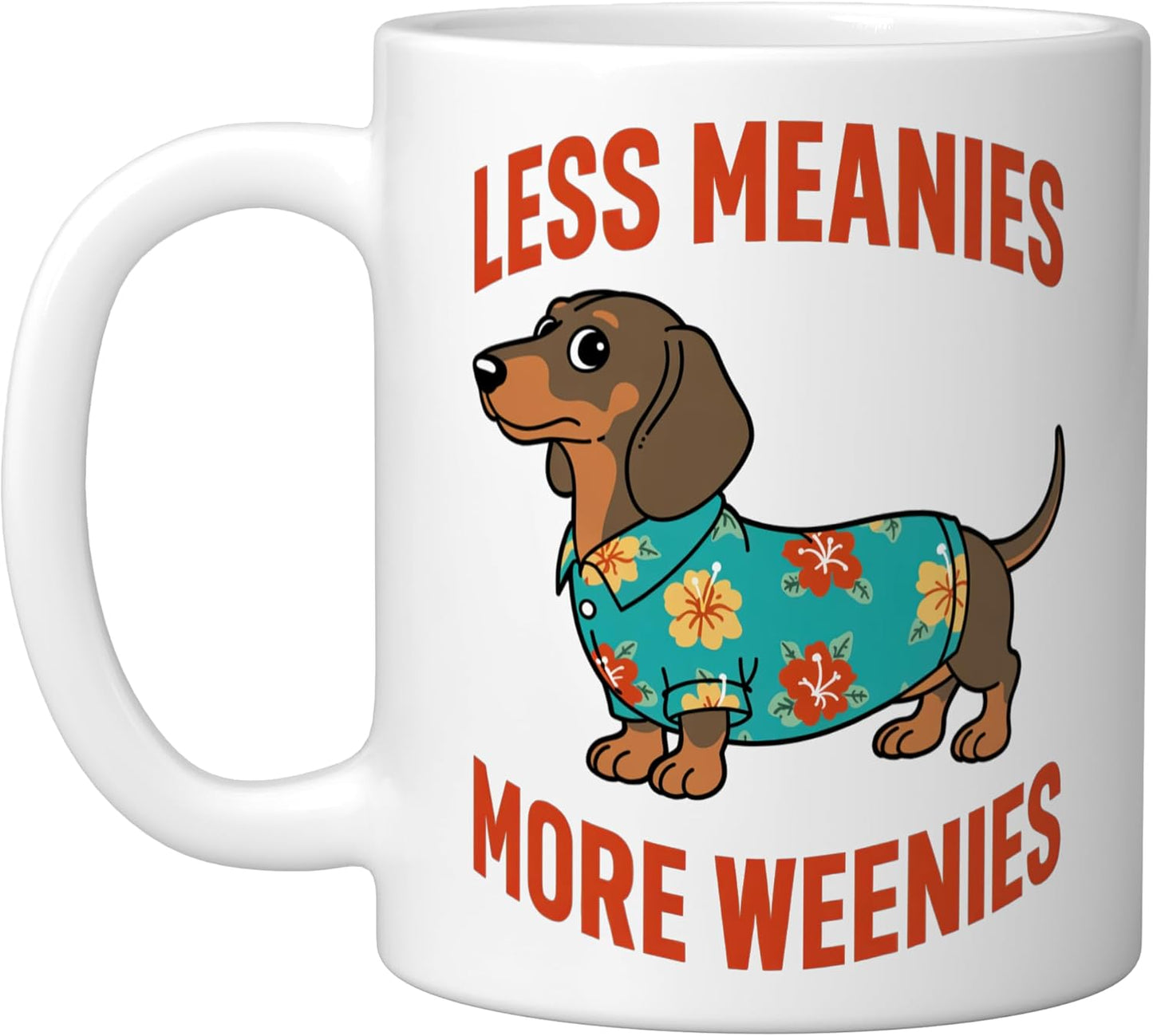 Taza Cerámica Perro Dachshund Blanca