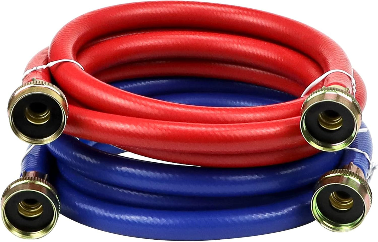 2 Mangueras Goma Lavadora 6ft 3/4pulg Agua Fría y Caliente