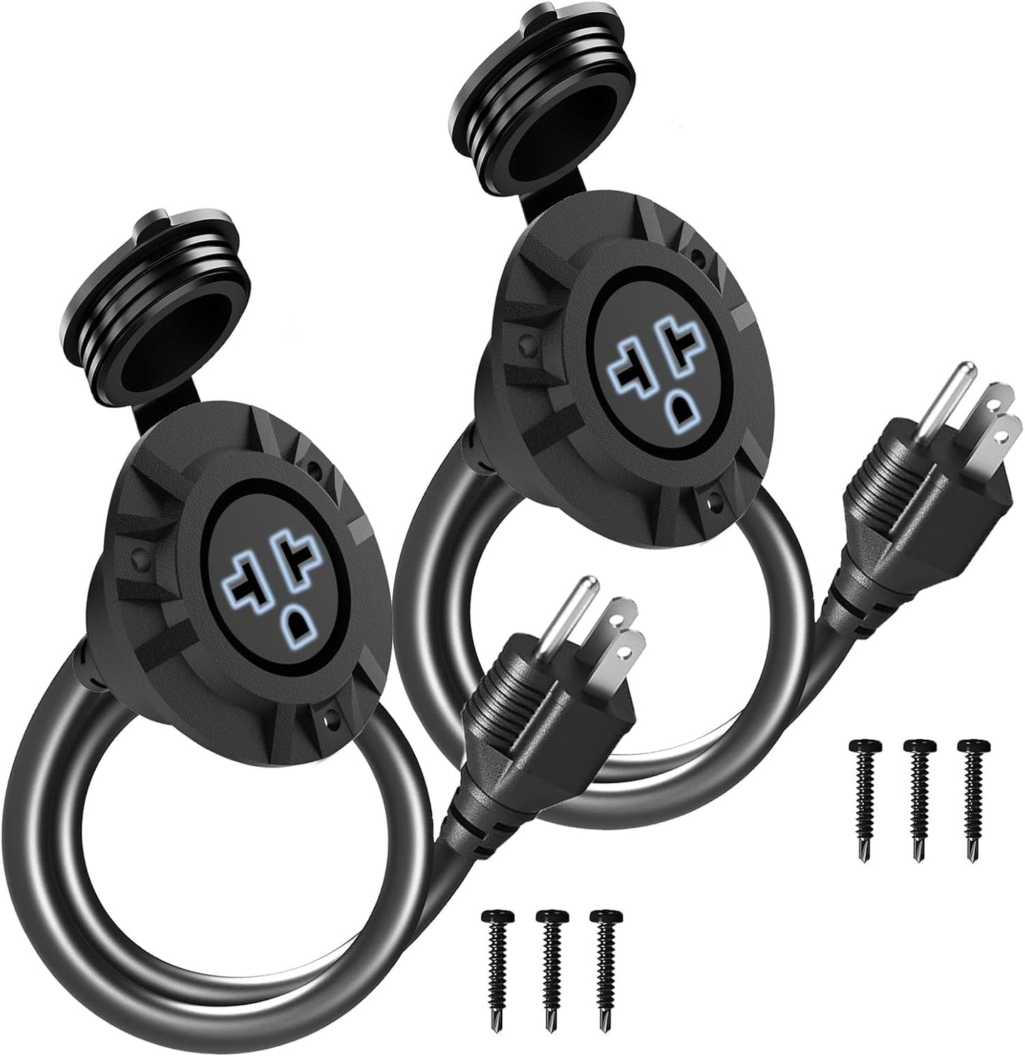 Toma corriente exterior NEMA 5-15R 15A 125V con cable 20pulg