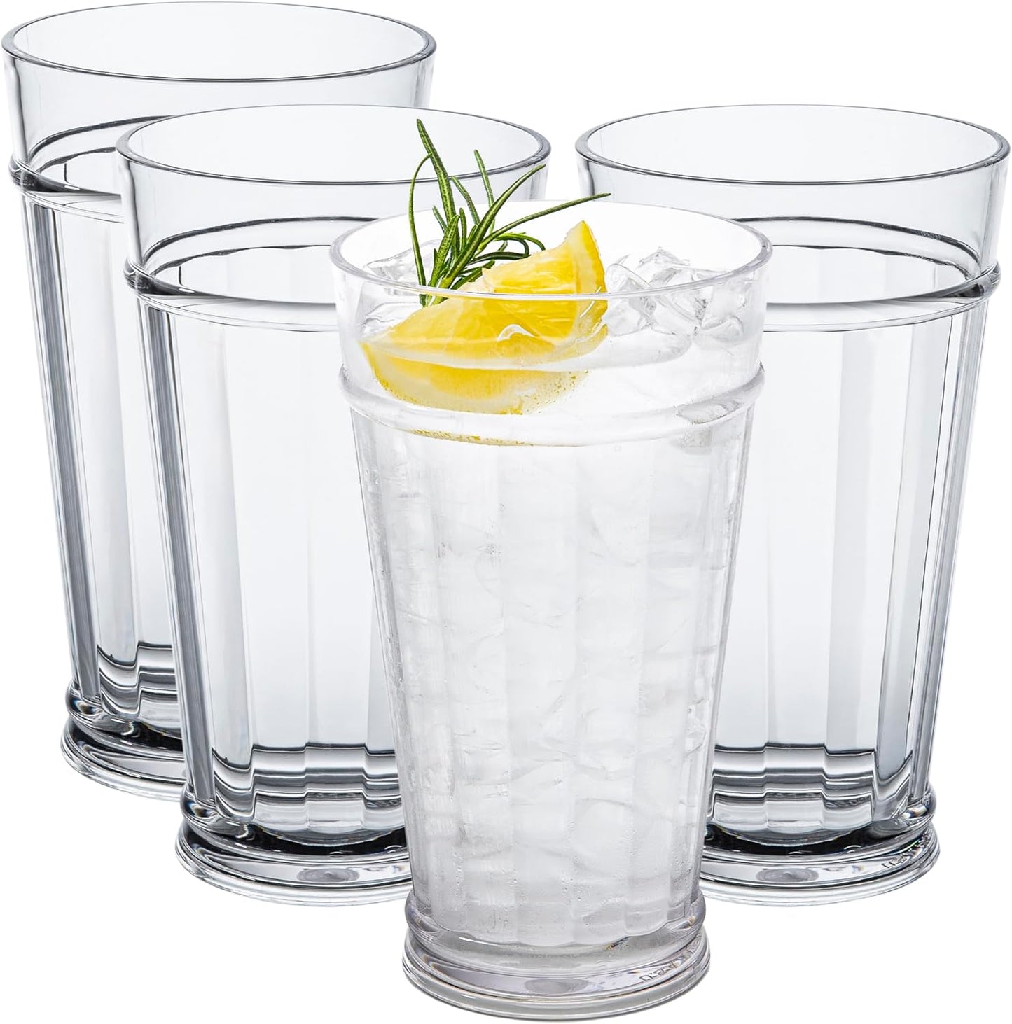Set 4 Vasos Highball 21oz Sin BPA Plástico Alimenticio