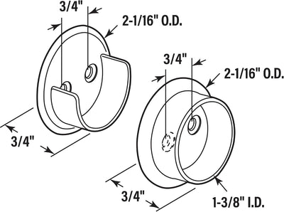 Enchufe poste armario 1-3/8" metal negro mate