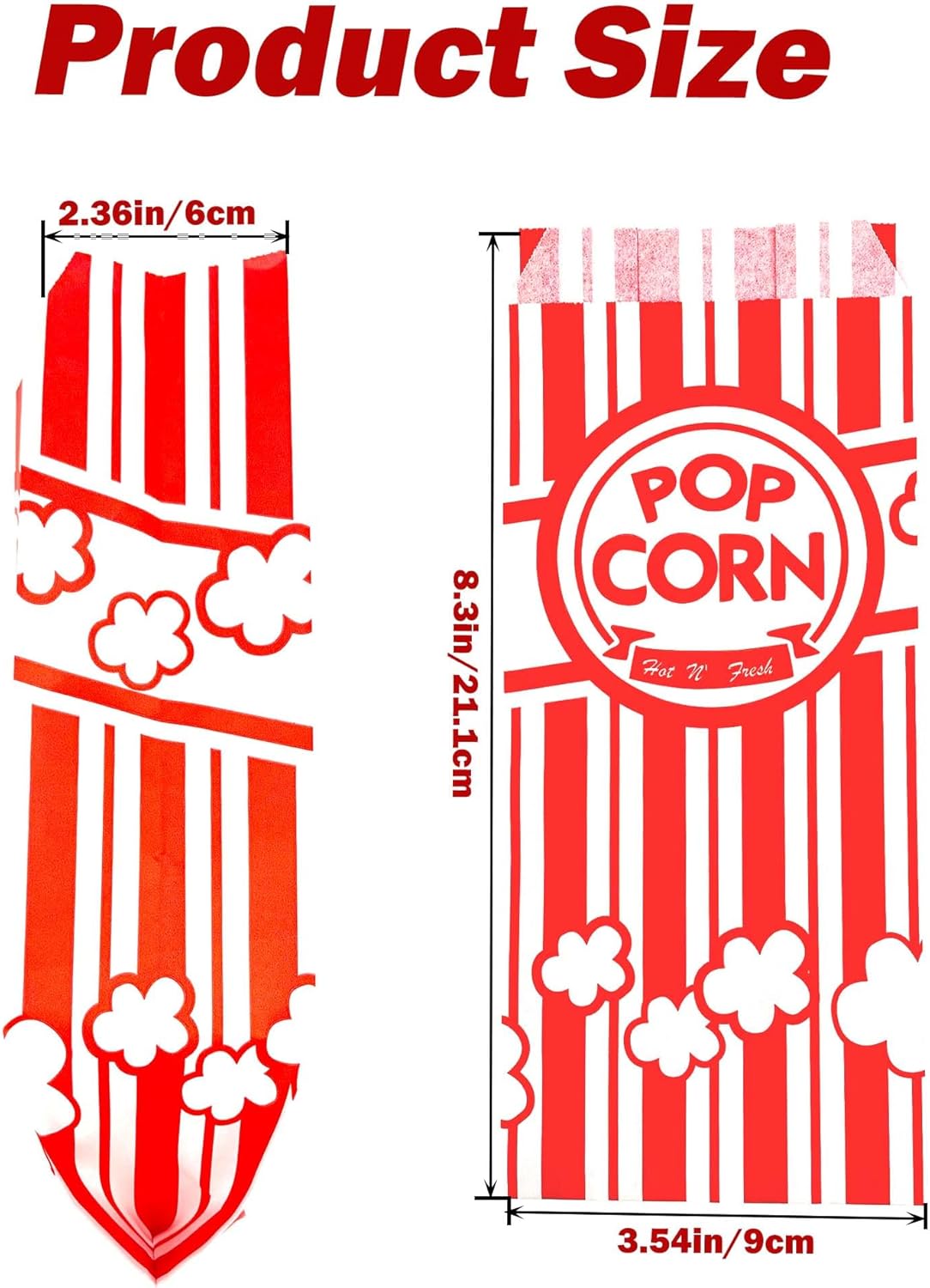 1600 Bolsas Papel Palomitas 1oz para Maquina Pop