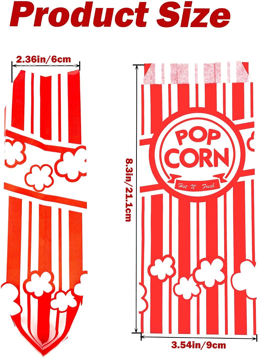 1200 bolsas papel palomitas 1oz porciones individuales