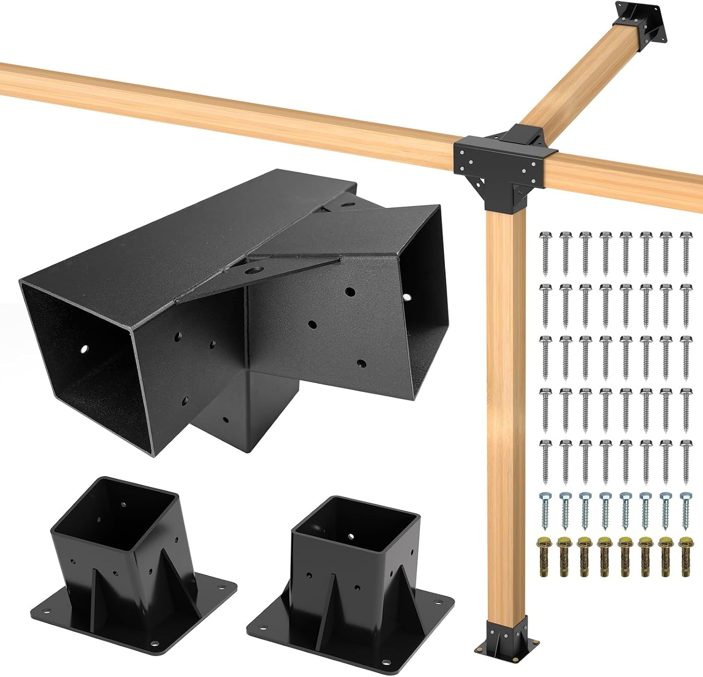 Kit Pérgola Inclinada 15° 4x4 Soporte Techo Madera