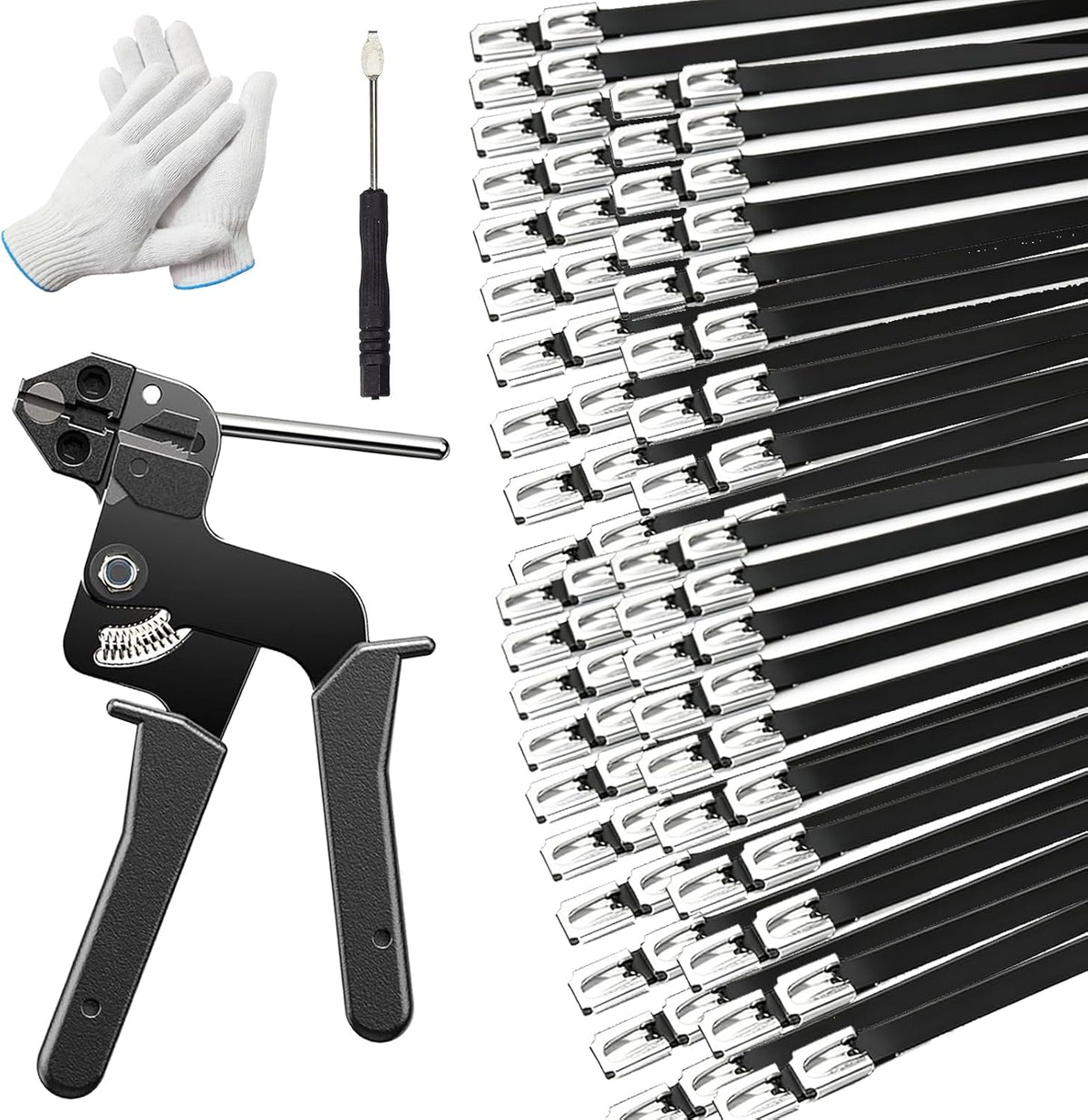Set 500 bridas acero galvanizado negro 11.8pulg