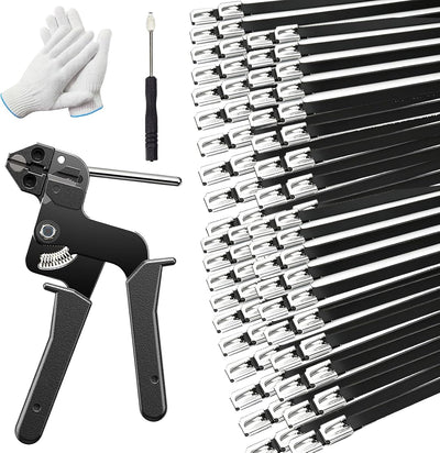 Set 500 bridas acero galvanizado negro 11.8pulg