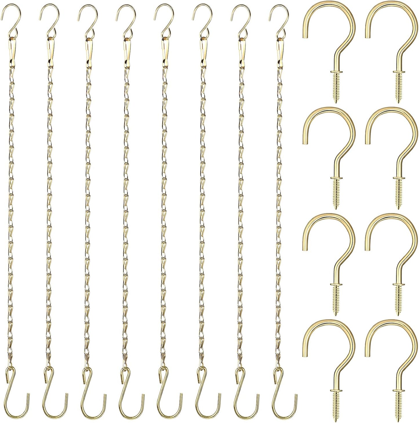 8 Cadenas Colgantes Metal con Gancho para Jardín y Pájaros
