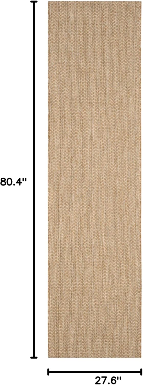 Alfombra lavable exterior 2'3x6'7 natural y crema