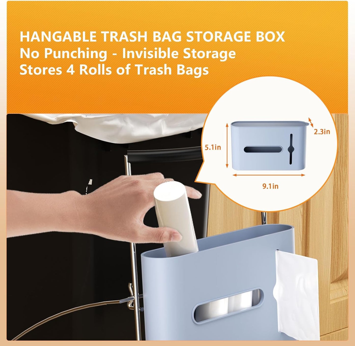 Cubo basura extraíble soporte bolsa cromado 125lb