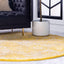 Alfombra área redonda 3ft3pulg amarillo/beige
