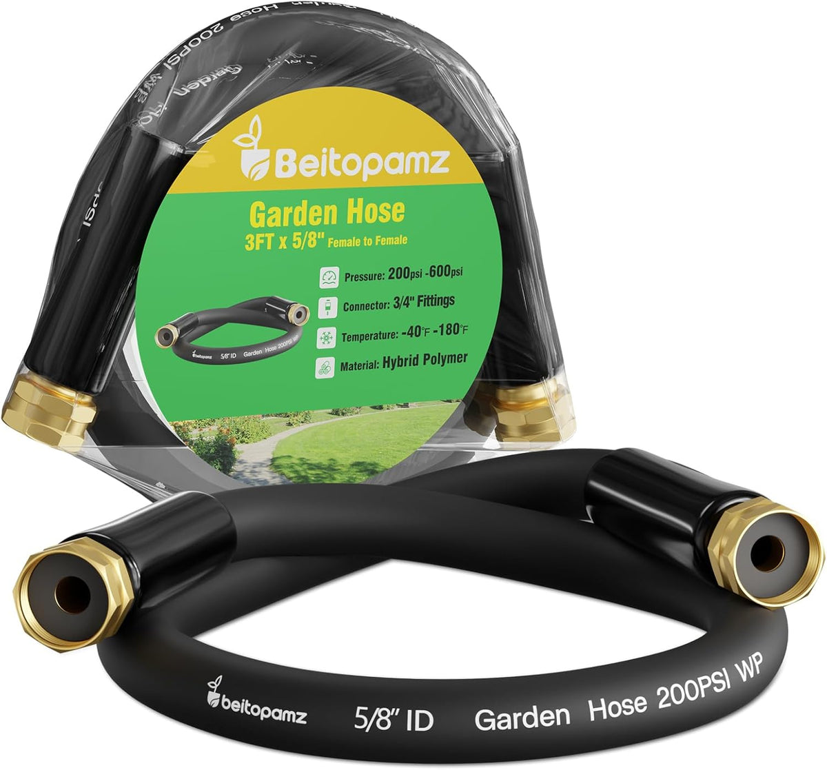 Manguera jardín 3ft x 5/8pulg hembra a hembra resistente