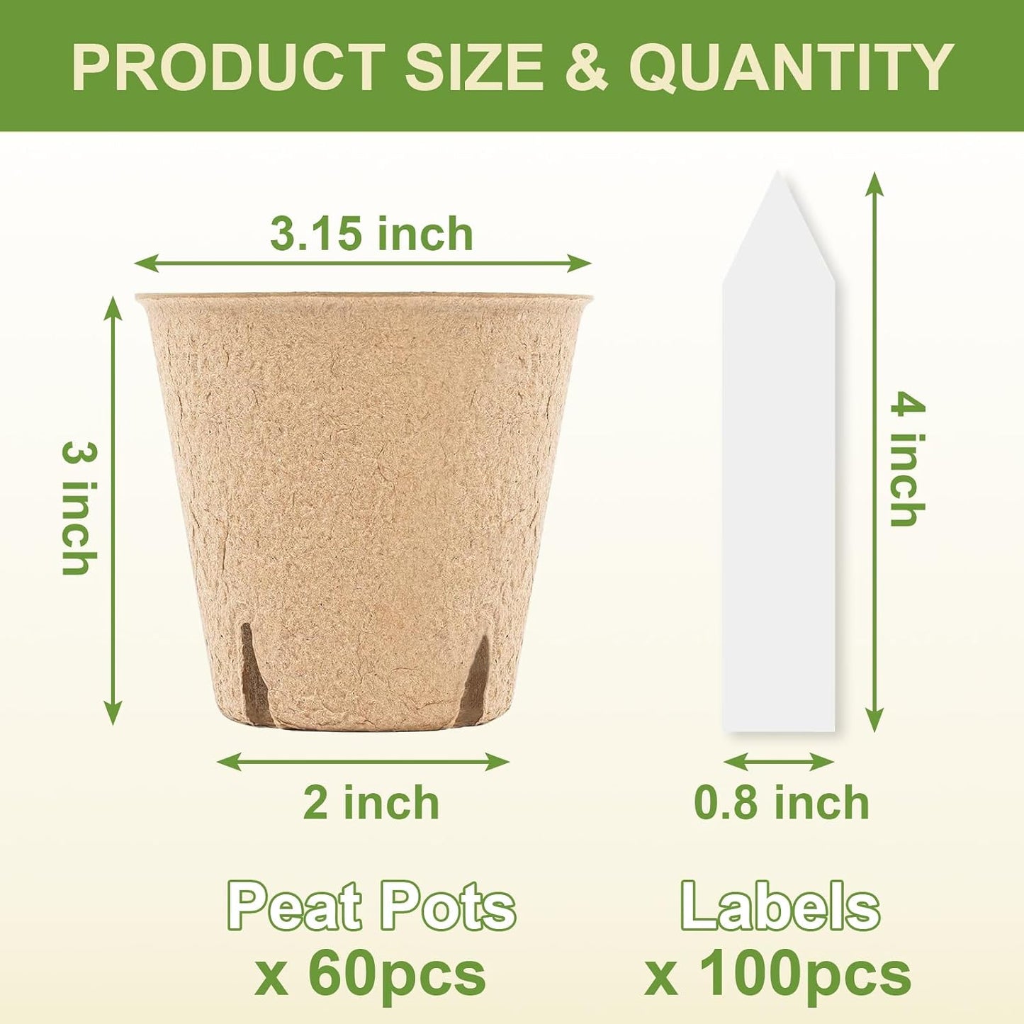 Macetas Turba 3.15pulg Biodegradables con Drenaje