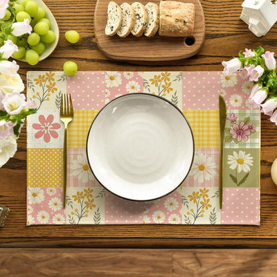 Set 4 manteles primavera verano 12x18pulg lunares