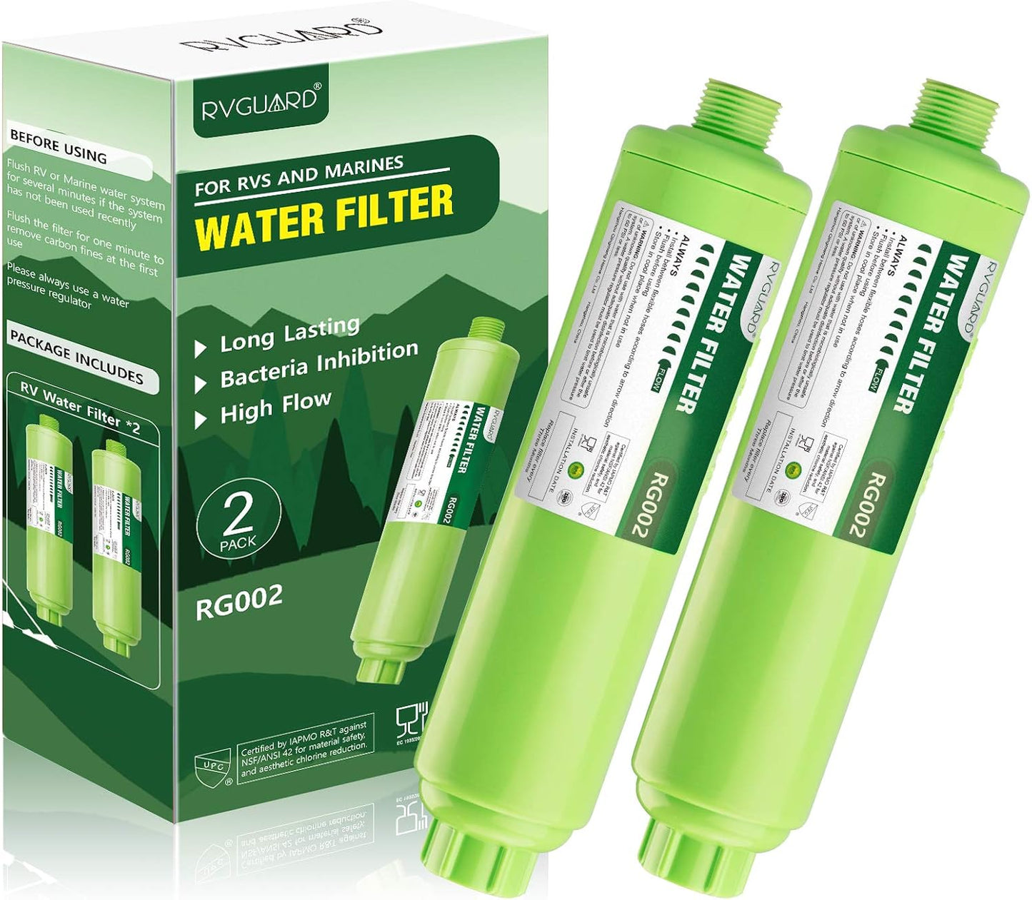 Filtro agua RV reducir olores cloro pack 2
