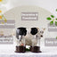 Set salero pimienta vaca vidrio con soporte