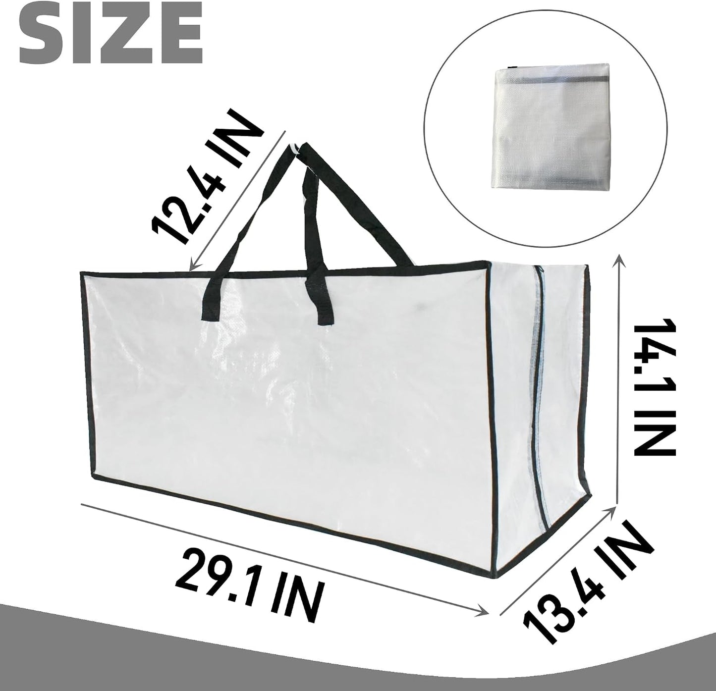 6 Pzas Bolsas Almacenamiento Transparentes con Cremallera