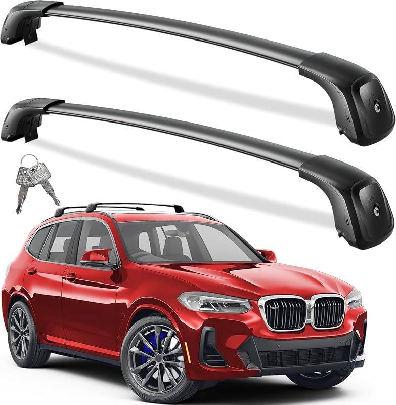 Barras techo cerradura BMW X3 G01 2018-26 aluminio negro