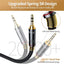 Cable audio TRS 1/8 a 1/4 pulg 4 pies chapado plata cobre