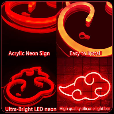 Letrero neón LED nube roja regulable para pared dormitorio