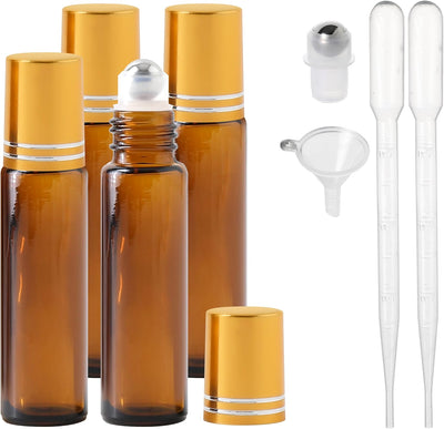 Botellas vidrio 10ml con embudo y cuentagotas color marrón