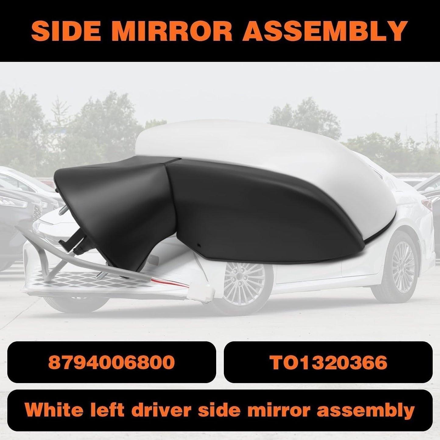 Espejo lateral Camry 18-20 plegable manual blanco