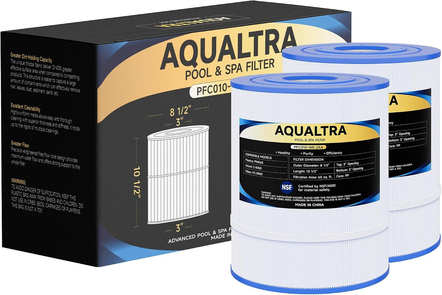Filtro bañera hidromasaje C8465 8 1/2x10 1/2pulg 2uds