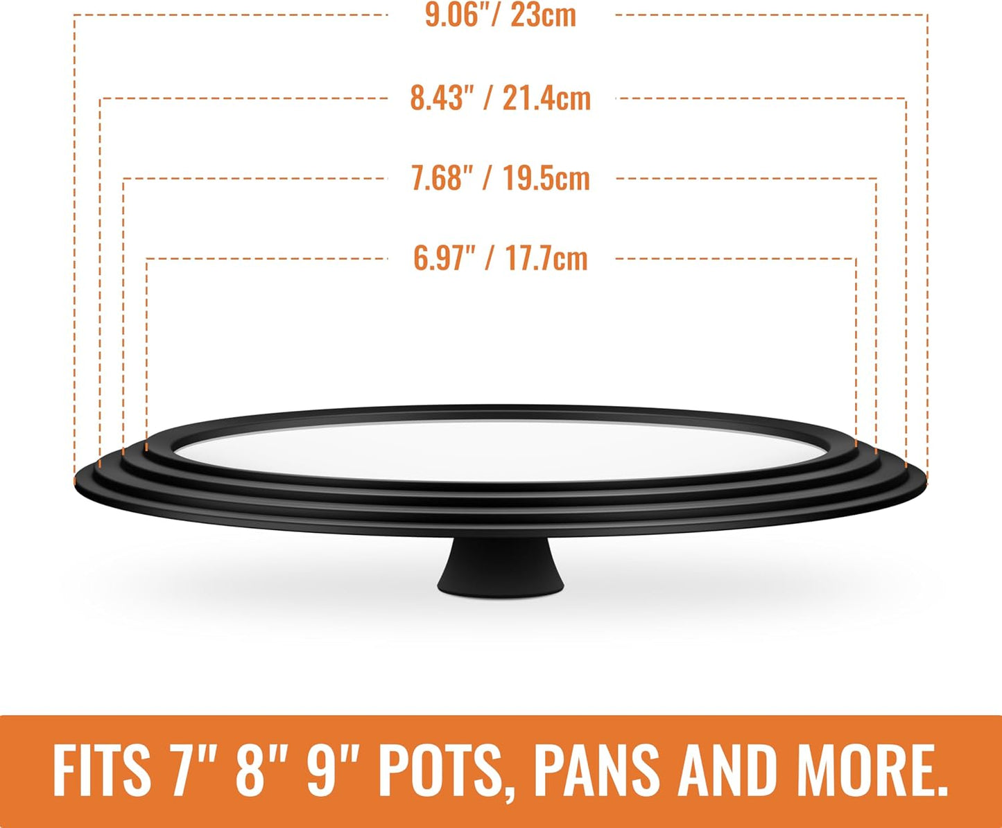 Tapas universales para ollas 7-9pulg vidrio silicona