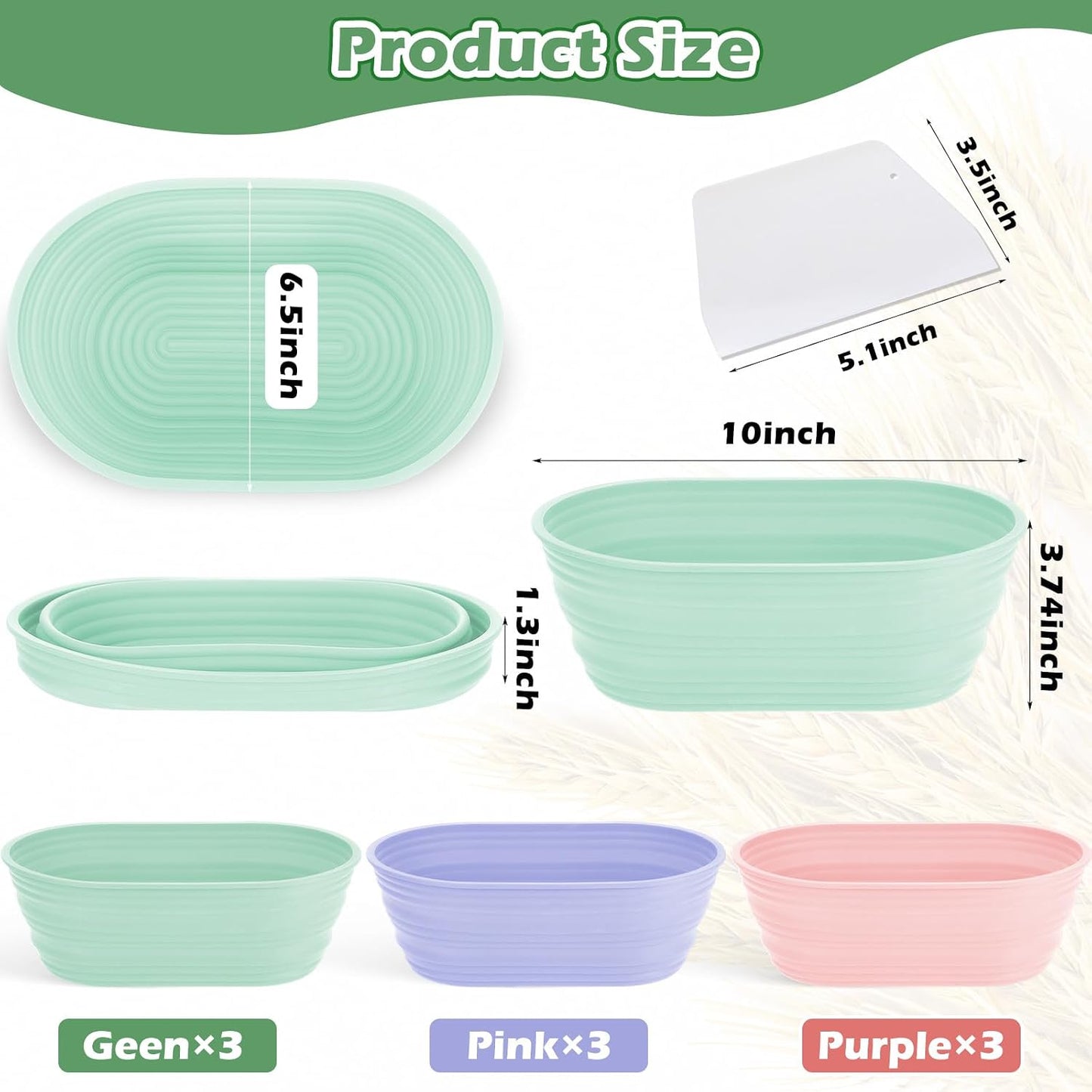 9 Cestas Silicona Plegables 10pulg para Hornear