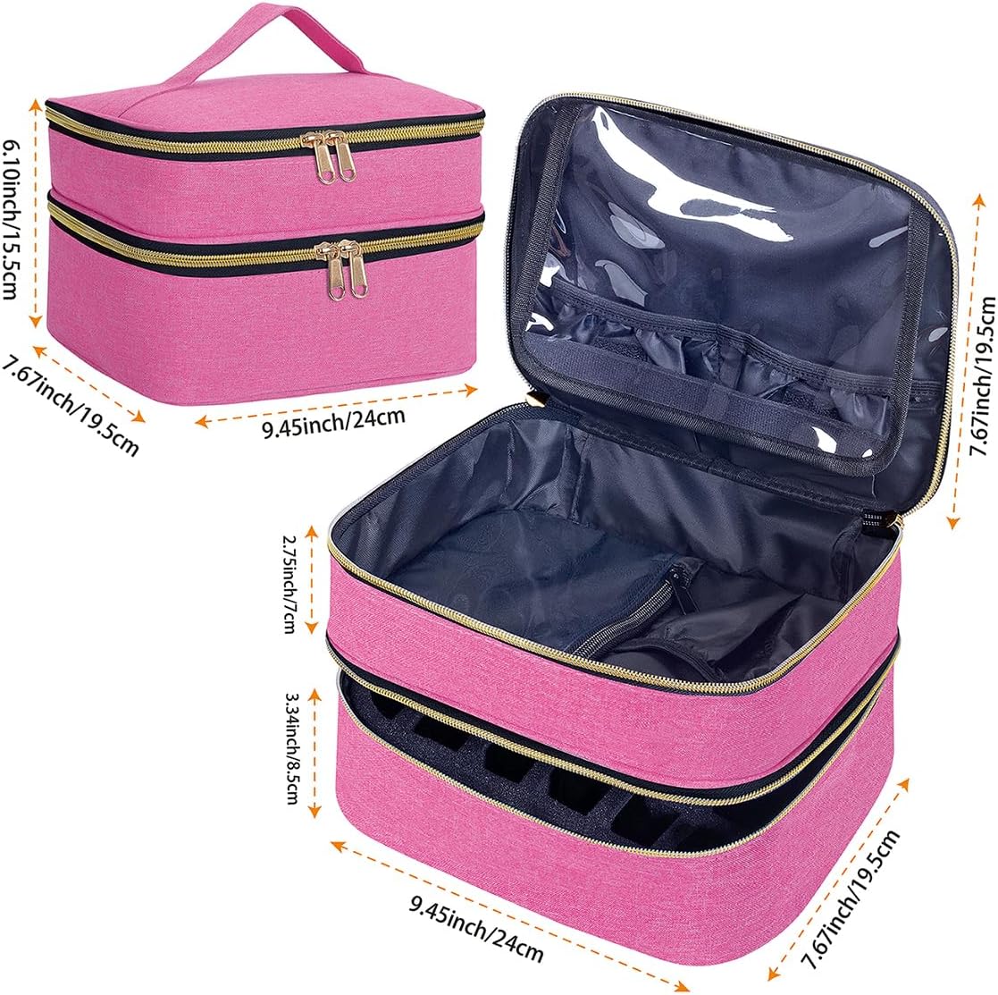 Bolsa organizadora esmalte uñas doble capa 30 botellas