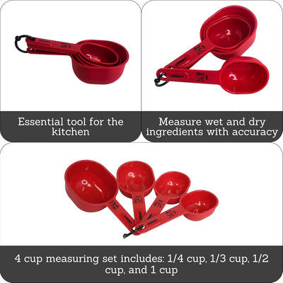 Set 4 Tazas Medidoras Anidadas Rojo