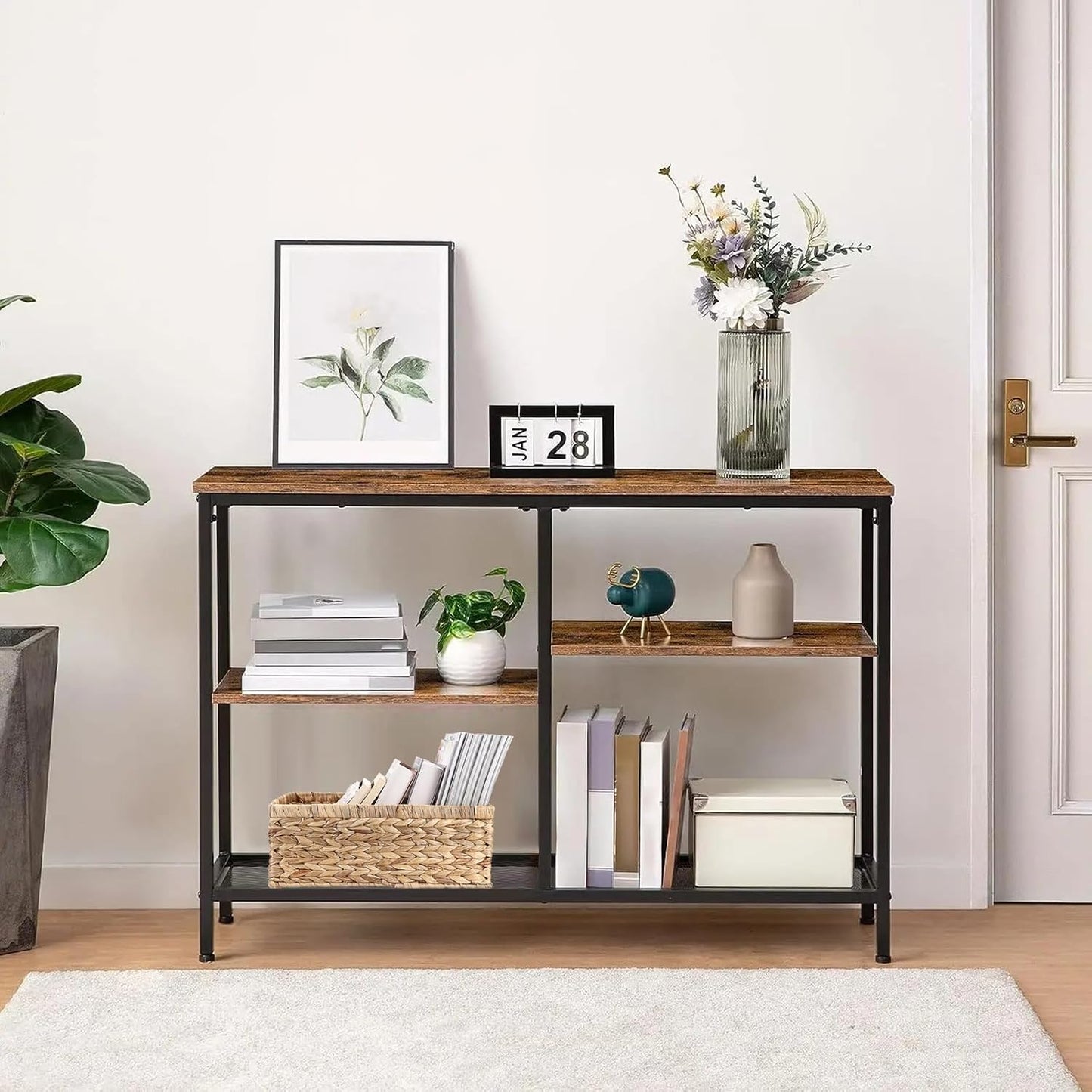 Canasta mimbre tejida a mano con asas extragrande