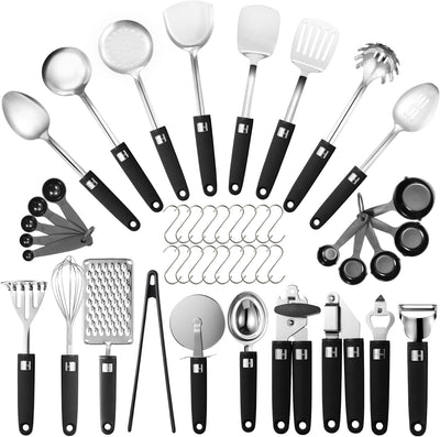 Set 46 utensilios acero inox 18/8 para cocina
