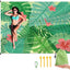 Manta playa impermeable 83x106" 4 estacas 4 bolsillos verde