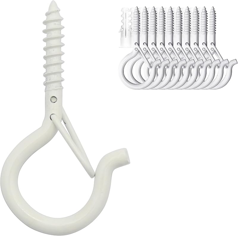 20 Ganchos Q Hebilla Seguridad Cadena Luces Hierro Blanco