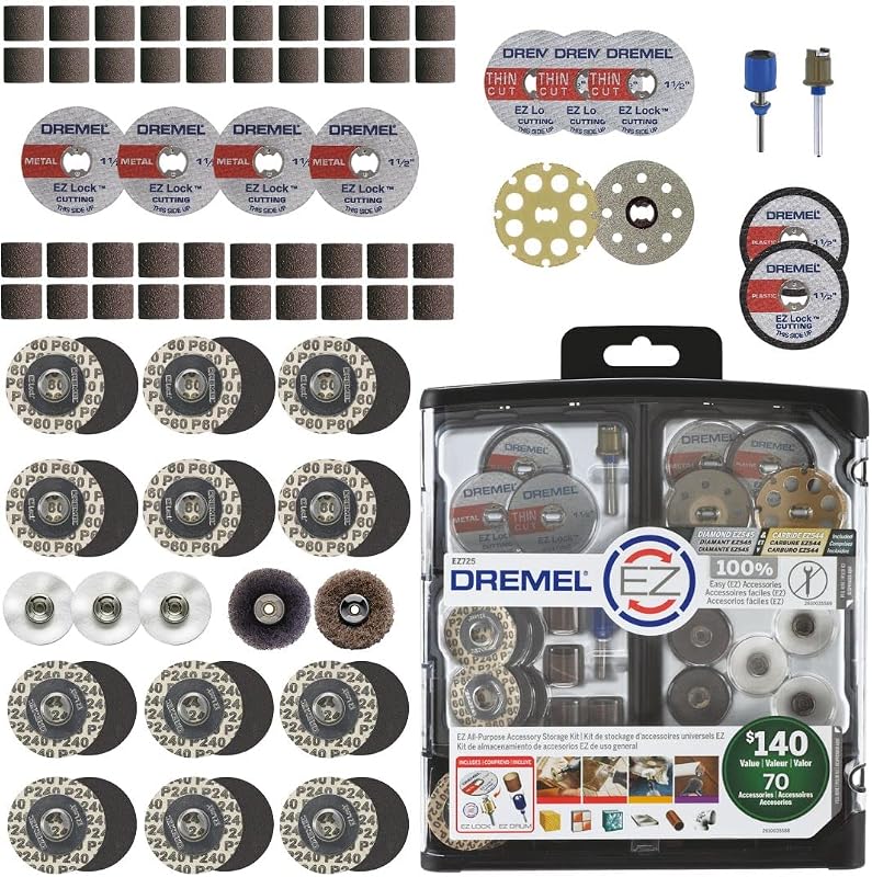 Set 70 Pzas Herramientas Rotativas con Kit Almacenamiento