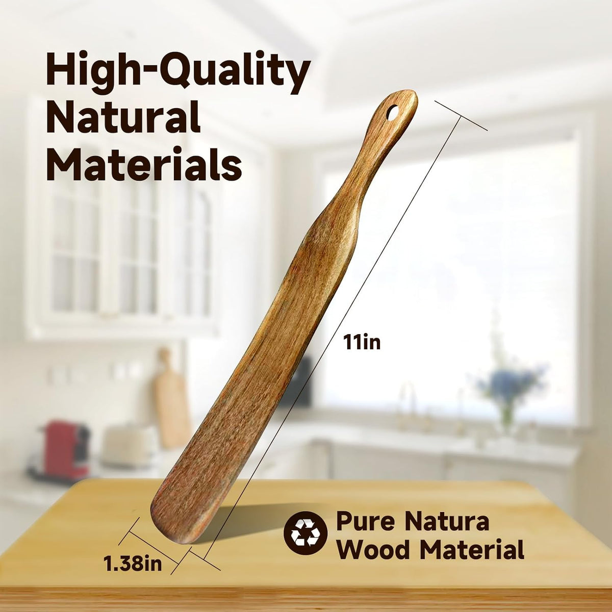Espátula masa madre 11pulg madera acacia antiarañazos