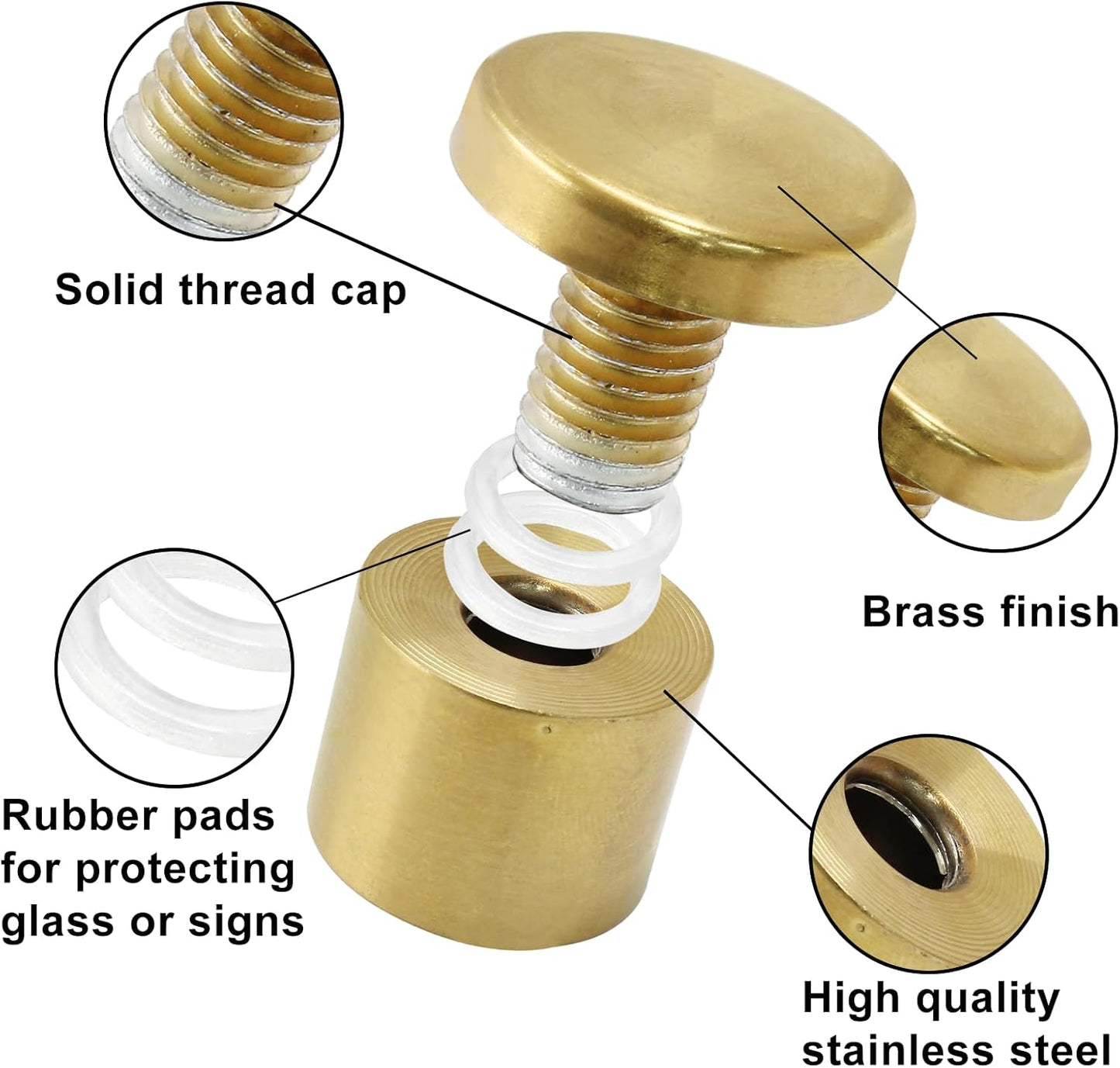 Tornillos separadores para letreros 1x1 12 pzas kit montaje