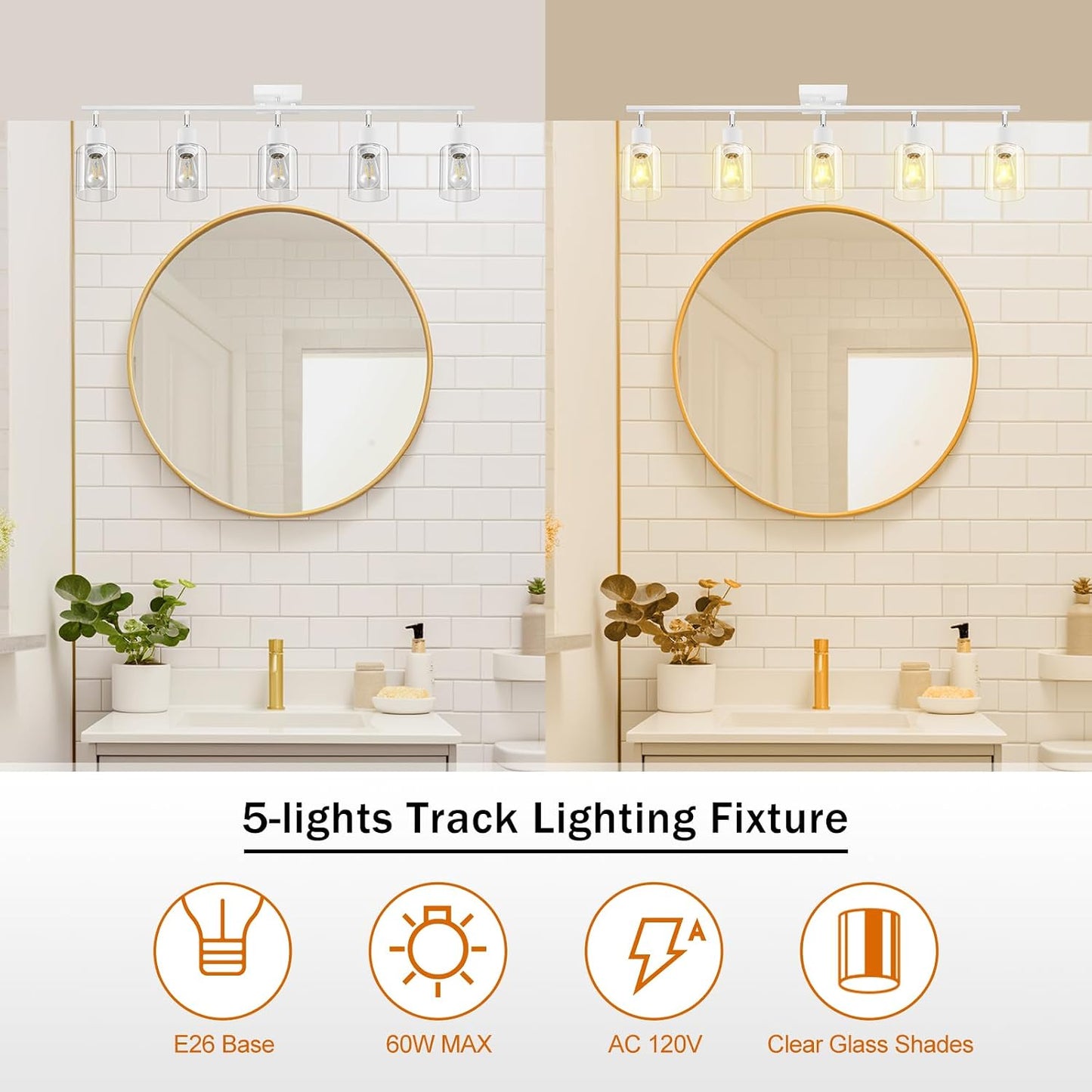 Kit 5 luces LED blanca flexible para cocina sala dormitorio