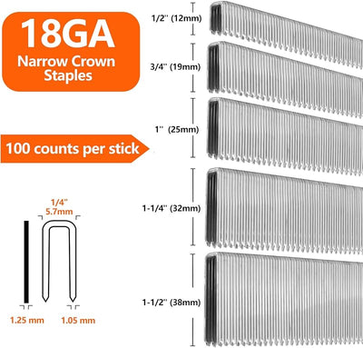 1000 Grapas Corona Estrecha 1-1/4pulg Galvanizadas