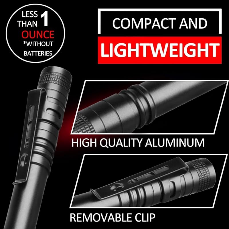 Linterna LED roja aluminio negro para astronomía y aire libre