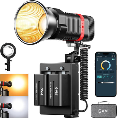 Luz video COB 60W portátil 2700-6800K con baterías