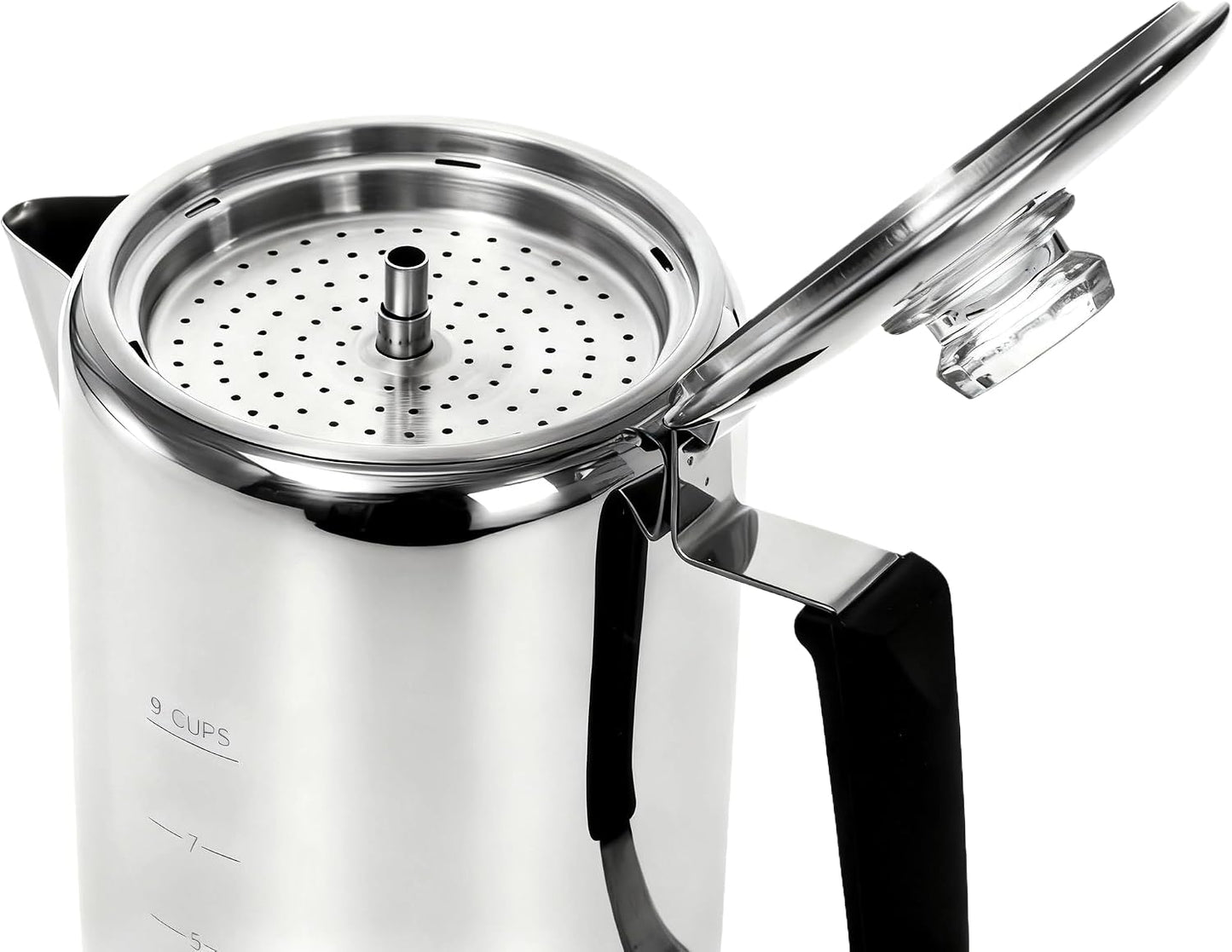 Cafetera acero inox para camping 9 tazas duradera