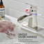 Grifo baño cascada níquel cepillado manija desagüe pop-up