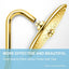 Brazo regadera forma S oro brillante 10pulg cuello ganso