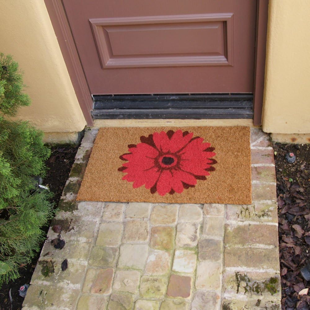 Felpudo diseño margaritas rojas 18x30