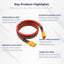 Cable XT90 6ft 10AWG macho a hembra para drones