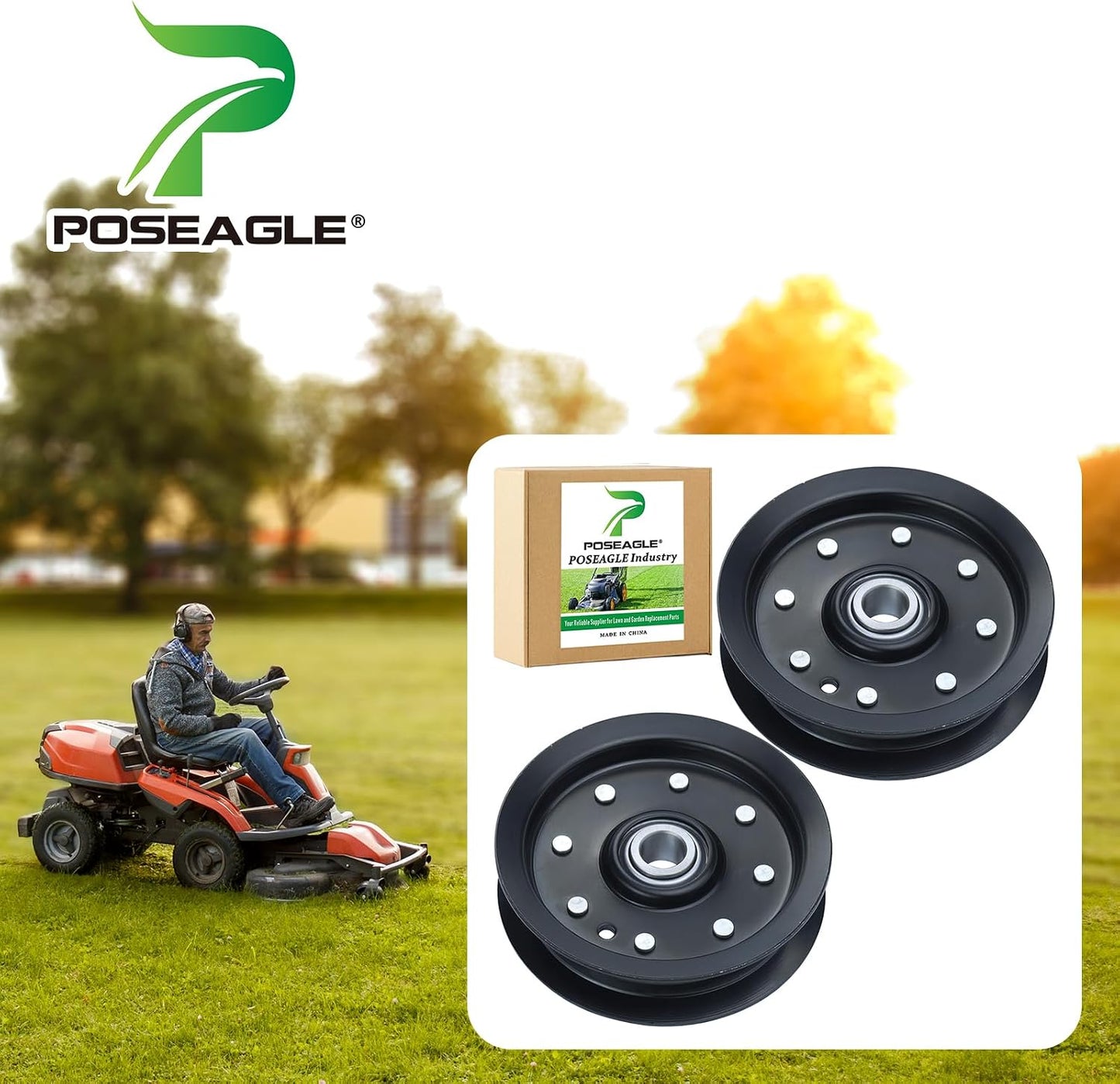 2 Poleas Tensoras Planas 30224 Repuesto Dixie Chopper